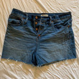 Madewell Medium Wash Button Fly Cutoff Denim Short